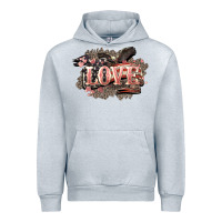 Heather Grey Love America 4th of july Urban Hoodie - HowdyJamesFarm
