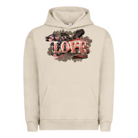 Pigment French Oak Love America 4th of july Urban Hoodie - HowdyJamesFarm