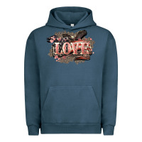 Pigment Midnight Navy Love America 4th of july Urban Hoodie - HowdyJamesFarm