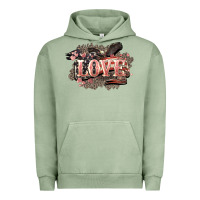 Pigment Oil Green Love America 4th of july Urban Hoodie - HowdyJamesFarm