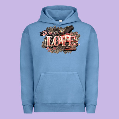 Love America 4th Of July Urban Hoodie Designed By Howdyjamesfarm
