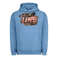 Pigment Pebble Blue Love America 4th of july Urban Hoodie - HowdyJamesFarm