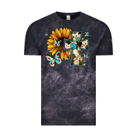 Cloud Black cross with sunflower Vintage Tee - JahusDesignShop