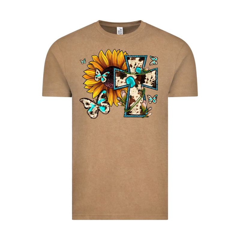 Cross With Sunflower Vintage Tee by JahusDesignShop | Teevron
