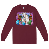 Burgundy goat family eggs flowers leopard serape glitter Long Sleeve Tee - Artiststas