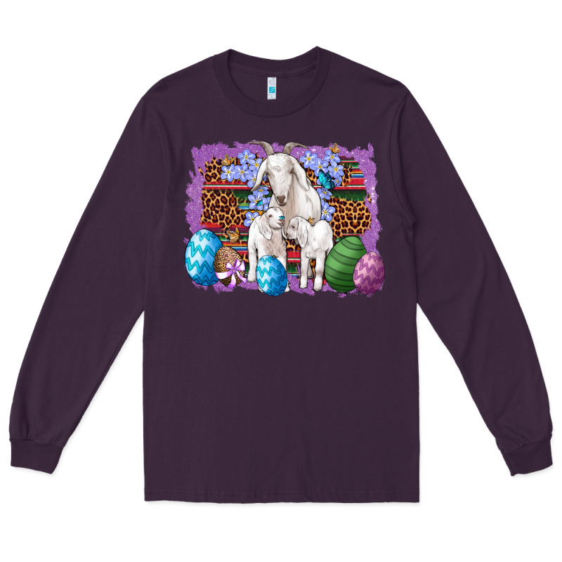 Goat Family Eggs Flowers Leopard Serape Glitter Long Sleeve Tee by Artiststas | Teevron