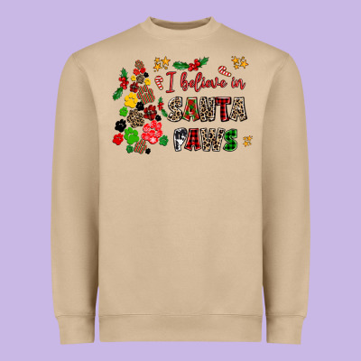 I Believe In Santa Paws Heavyweight Sweatshirt Designed By Adodesignshop