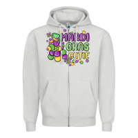 Dove Grey mardi gras cutie Zipper Hoodie - MaliasSmallBusiness