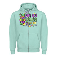 Seafoam mardi gras cutie Zipper Hoodie - MaliasSmallBusiness