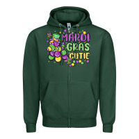 Sports Green mardi gras cutie Zipper Hoodie - MaliasSmallBusiness