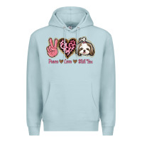 Blue Mist Peace Love Shih Tzu Premium Hoodie - Bettercallsaul