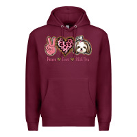 Burgundy Peace Love Shih Tzu Premium Hoodie - Bettercallsaul