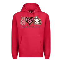 Cardinal Peace Love Shih Tzu Premium Hoodie - Bettercallsaul