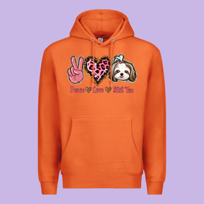 Peace Love Shih Tzu Premium Hoodie Designed By Bettercallsaul