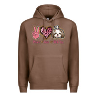 Chestnut Peace Love Shih Tzu Premium Hoodie - Bettercallsaul