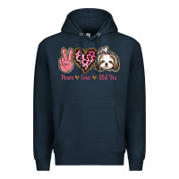 Navy Peace Love Shih Tzu Premium Hoodie - Bettercallsaul