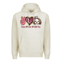 Oatmeal Heather Peace Love Shih Tzu Premium Hoodie - Bettercallsaul