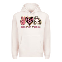 Pale Pink Peace Love Shih Tzu Premium Hoodie - Bettercallsaul