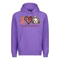 Purple Peace Love Shih Tzu Premium Hoodie - Bettercallsaul