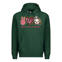 Sports Green Peace Love Shih Tzu Premium Hoodie - Bettercallsaul