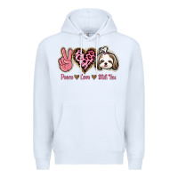 White Peace Love Shih Tzu Premium Hoodie - Bettercallsaul
