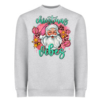 Heather Grey christmas vibes santa Heavyweight Sweatshirt - AdoDesignShop