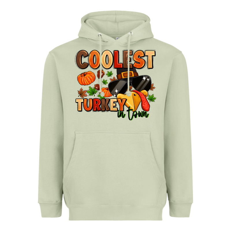 Coolest Turkey In Town Heavyweight Hoodie by MaliasSmallBusiness | Teevron
