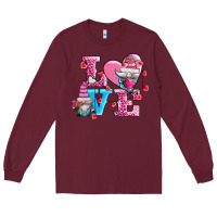 Burgundy love and gnomes Long Sleeve Tee - AdoDesignShop