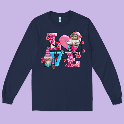 Love And Gnomes Long Sleeve Tee Designed By Adodesignshop