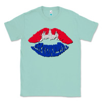 Seafoam cambodian flag lips Classic Tee - AdoDesignShop