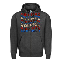 Charcoal Heather our flag Zipper Hoodie - MaliasSmallBusiness