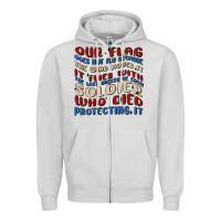 Dove Grey our flag Zipper Hoodie - MaliasSmallBusiness