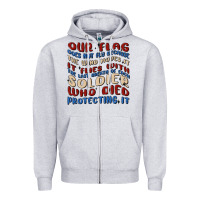 Heather Grey our flag Zipper Hoodie - MaliasSmallBusiness