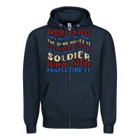 Navy our flag Zipper Hoodie - MaliasSmallBusiness