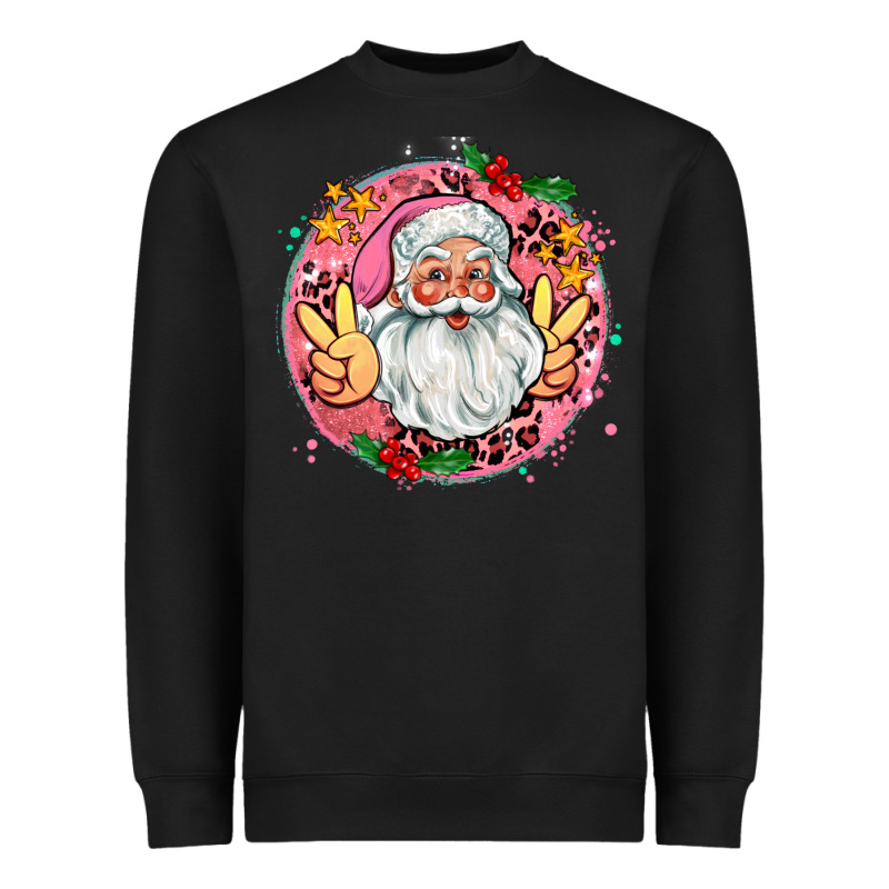 Merry Christmas Peace Santa Heavyweight Sweatshirt by AdoDesignShop | Teevron