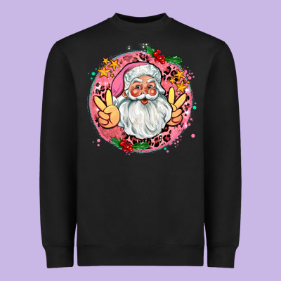 Merry Christmas Peace Santa Heavyweight Sweatshirt Designed By Adodesignshop