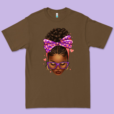 Sorority Colors Purple Carol Afro Messy Bun Woman Premium Tee Designed By Texasbilliewilder