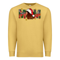 Antique Gold Western Mom With Woman In Santa Hat Premium Sweatshirt - BundleAndBundleShop