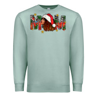 Western Mom With Woman In Santa Hat Premium Sweatshirt | Teevron