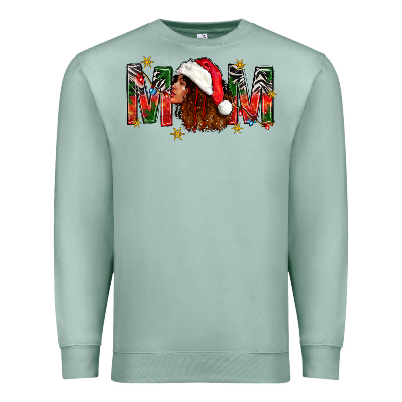 Western Mom With Woman In Santa Hat Premium Sweatshirt by BundleAndBundleShop | Teevron