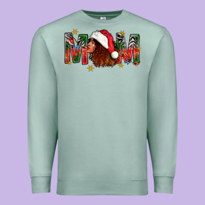 Western Mom With Woman In Santa Hat Premium Sweatshirt Designed By Bundleandbundleshop