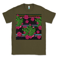 Army Green mexican rose and cactus seamless pattern Classic Tee - BundleAndBundleShop