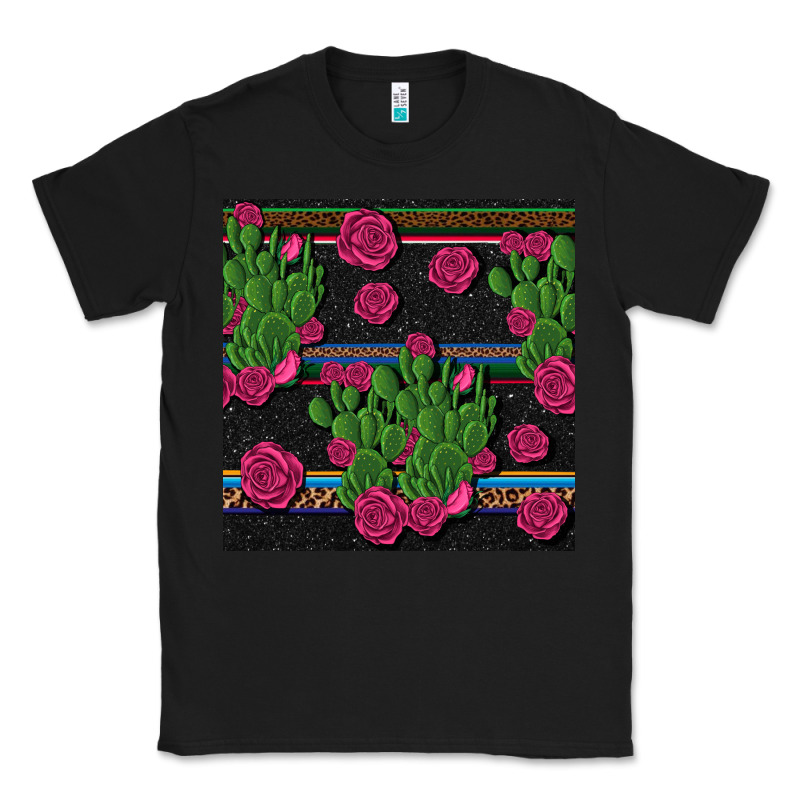 Mexican Rose And Cactus Seamless Pattern Classic Tee by BundleAndBundleShop | Teevron