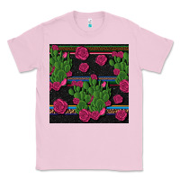 Bubblegum Pink mexican rose and cactus seamless pattern Classic Tee - BundleAndBundleShop