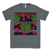 Charcoal Heather mexican rose and cactus seamless pattern Classic Tee - BundleAndBundleShop