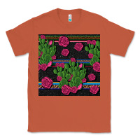 Copper mexican rose and cactus seamless pattern Classic Tee - BundleAndBundleShop