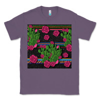 Lavender mexican rose and cactus seamless pattern Classic Tee - BundleAndBundleShop