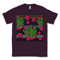 Plum mexican rose and cactus seamless pattern Classic Tee - BundleAndBundleShop