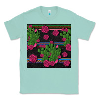 Seafoam mexican rose and cactus seamless pattern Classic Tee - BundleAndBundleShop