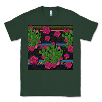 Sports Green mexican rose and cactus seamless pattern Classic Tee - BundleAndBundleShop